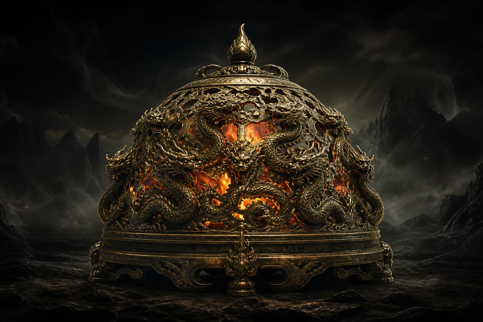 Portrait of Nine-Dragon Divine Fire Cover: Treasure of the Qianyuan Mountain cave