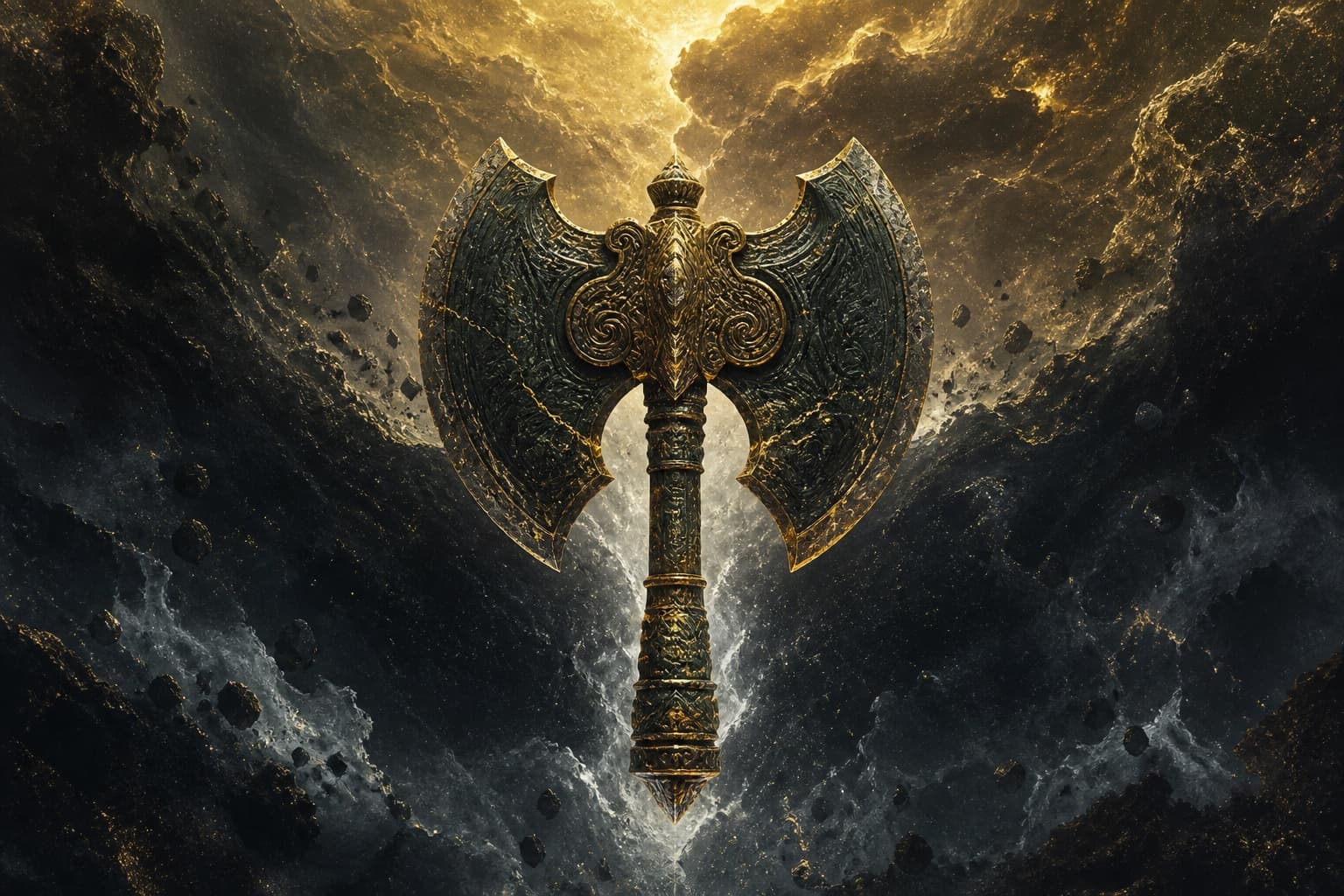 Portrait of Pangu Axe: Chaos supreme treasure / sky-splitting instrument