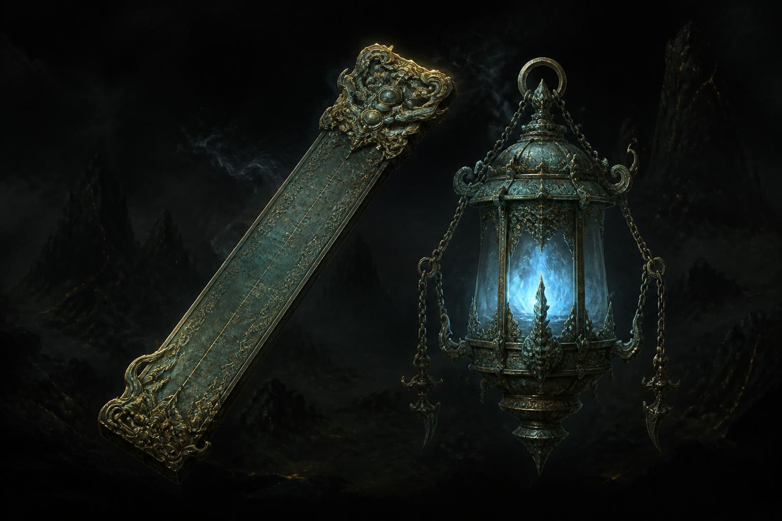 Portrait of Qiankun Ruler and Numinous Lamp: Randeng’s carried treasures