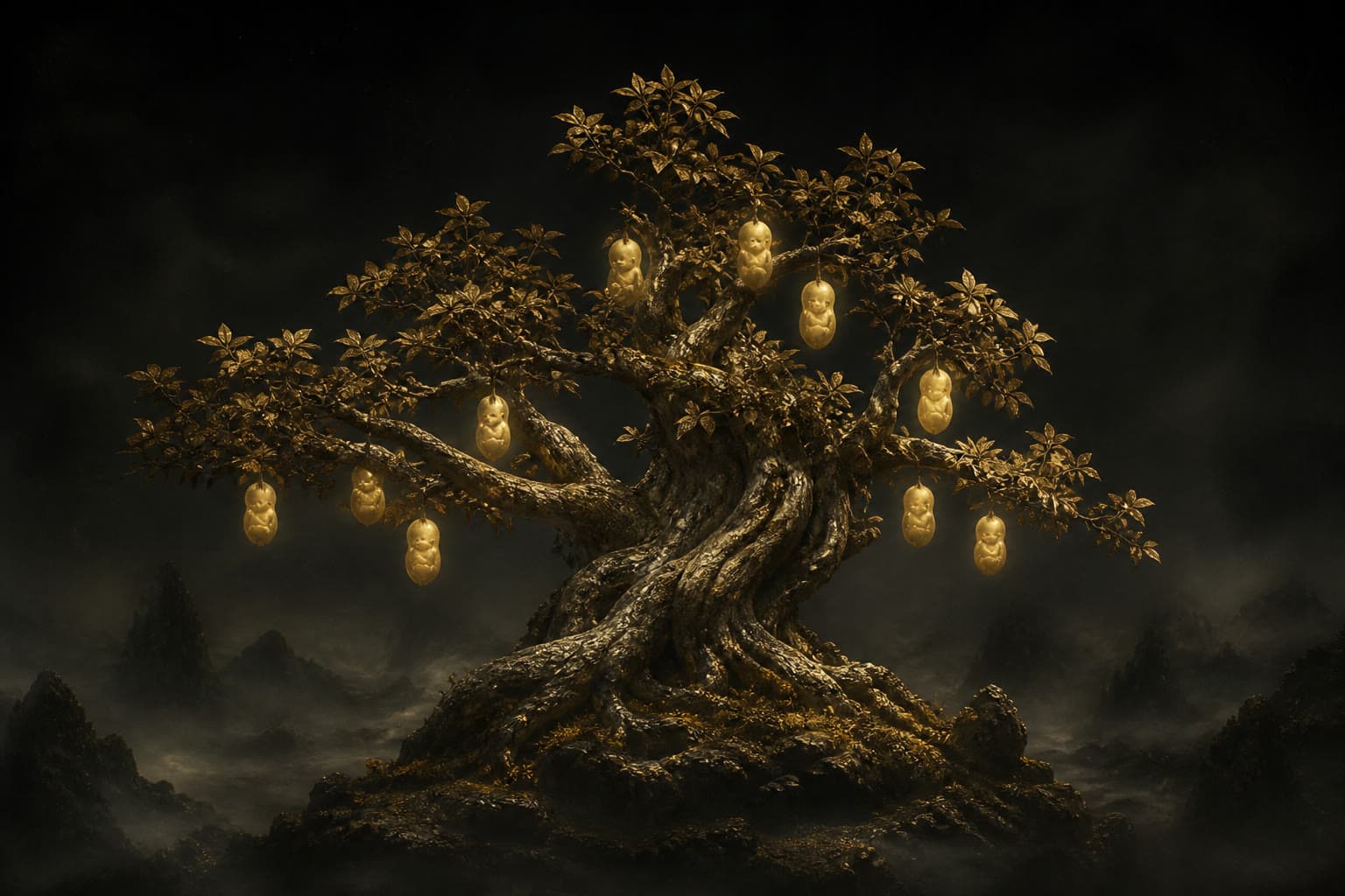 Portrait of Ginseng-Fruit Tree: Primordial numinous root