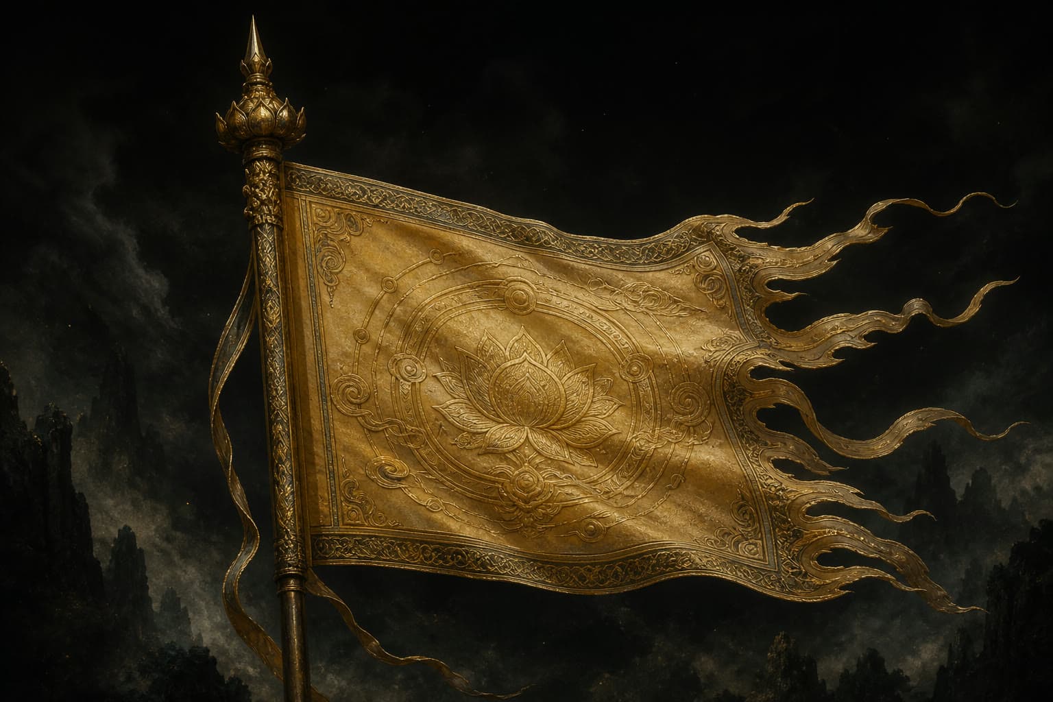 Portrait of Wuji Apricot-Yellow Banner: Central Wuji banner / supreme defensive treasure