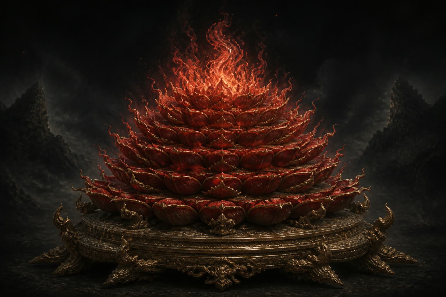 Portrait of Twelve-Ranked Red Lotus of Karmic Fire: Finest primordial numinous treasure