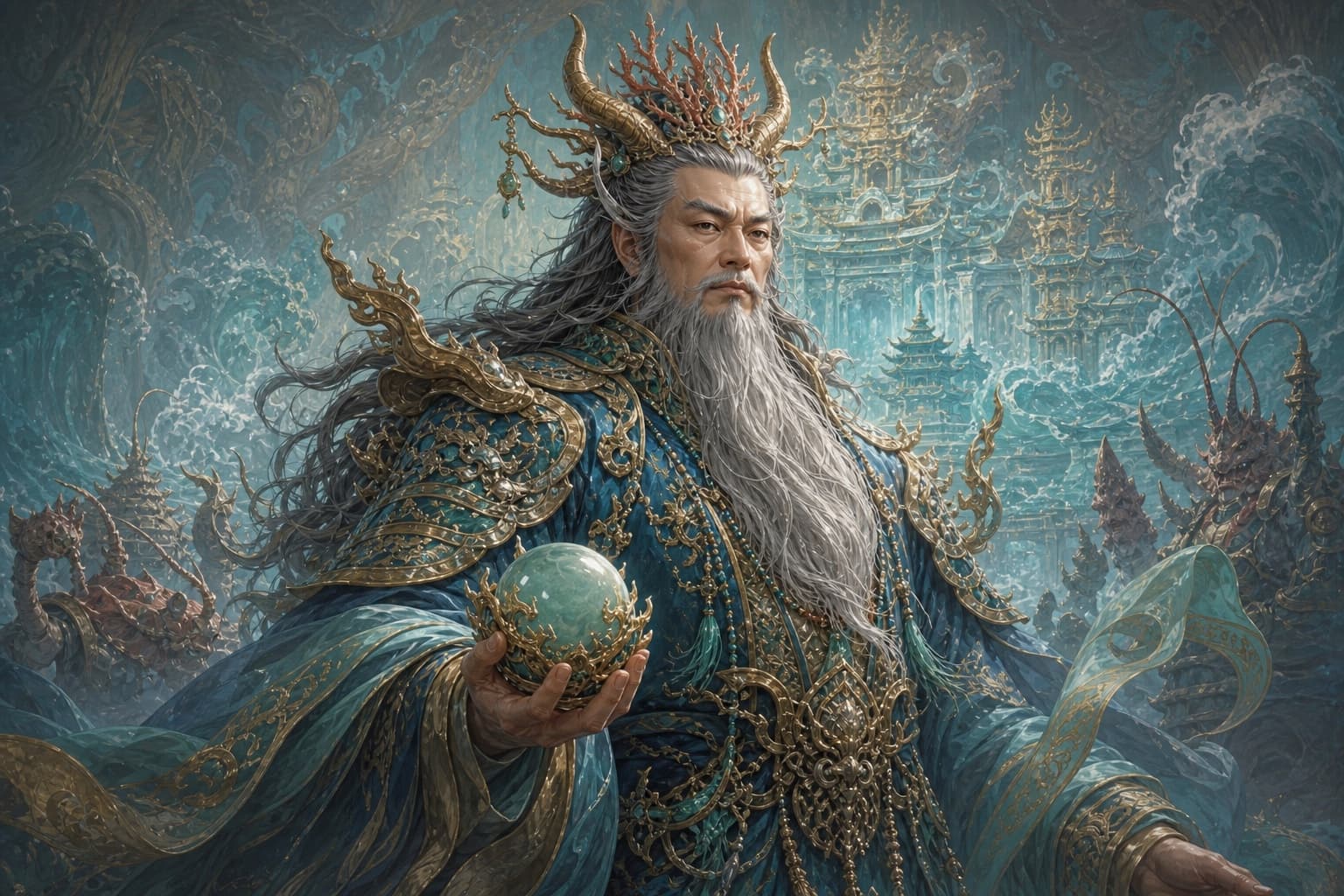 Portrait of Ao Guang: Lord of the Eastern Sea