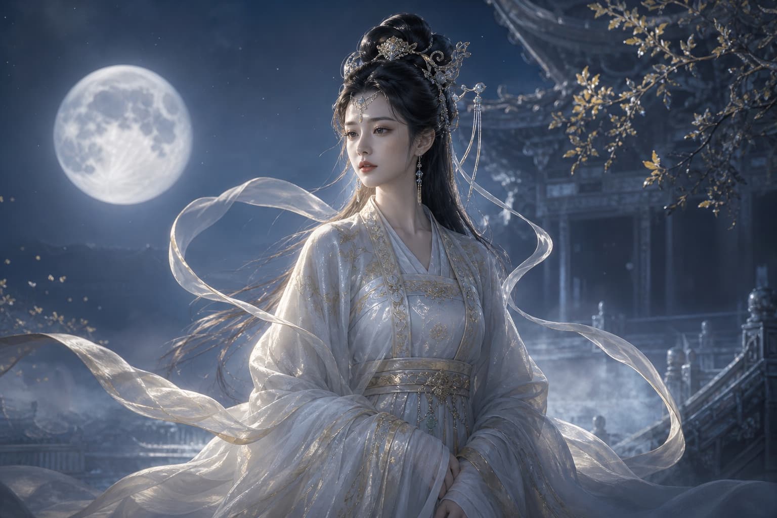 Portrait of Chang’e: She who flew to the moon · mistress of the Guanghan Palace
