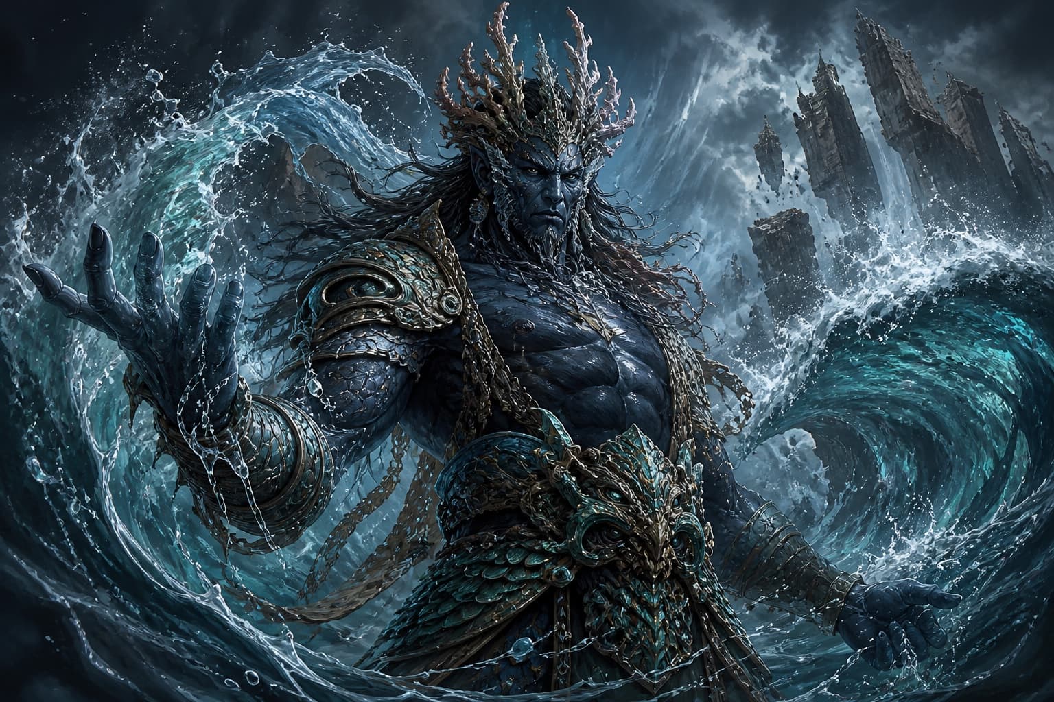 Portrait of Gonggong: Ancestral Witch of water