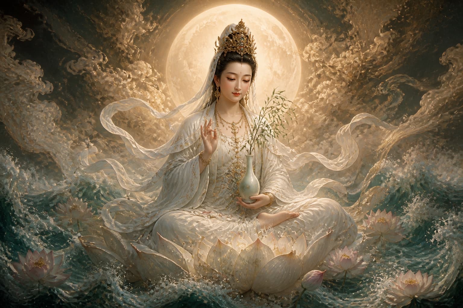 Portrait of Guanyin: Guanyin of the southern sea · hearer of suffering