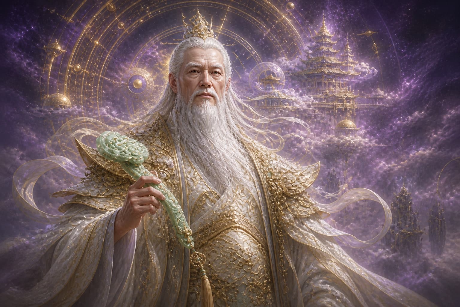 Portrait of Hongjun Daozu: Ancestor of the Mystic Gate · merged himself into Heaven’s Way