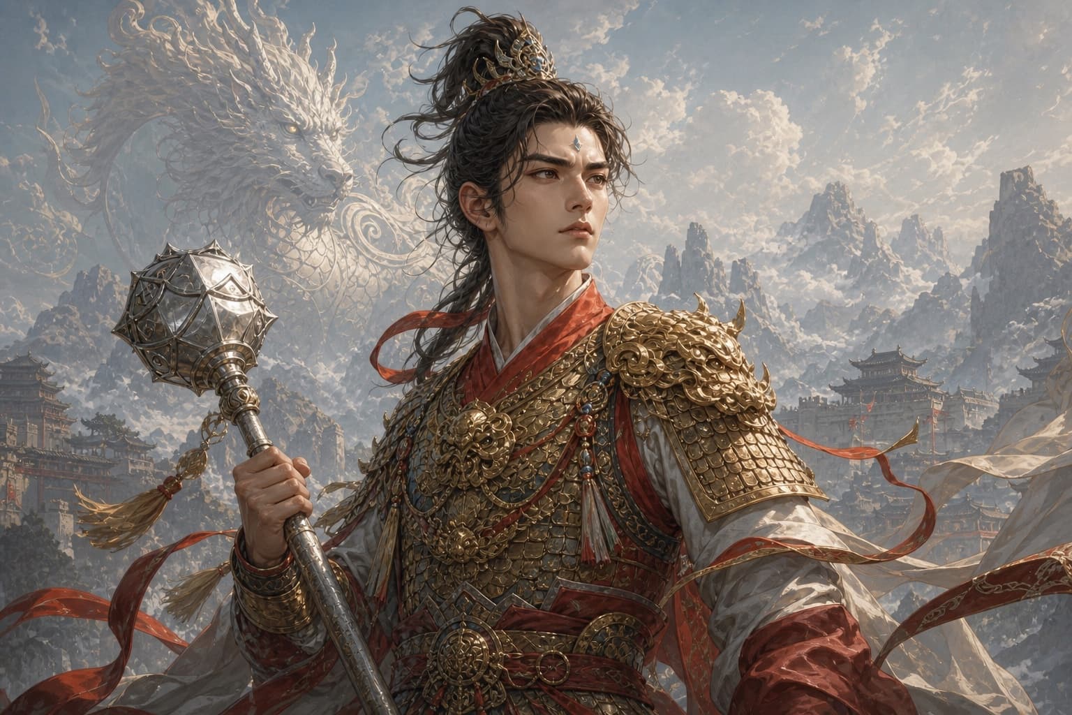 Portrait of Huang Tianhua: Under Qingxu · rider of the jade qilin