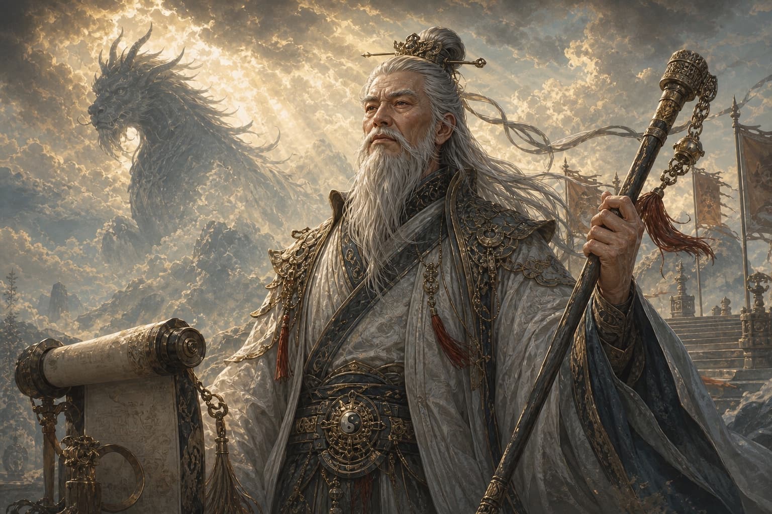 Portrait of Jiang Ziya: Investiture on heaven’s behalf · chancellor of Western Zhou