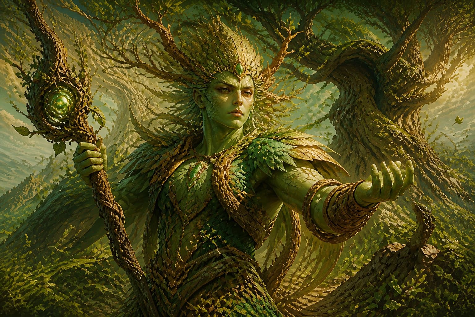 Portrait of Jumang: Ancestral Witch of wood, of the east