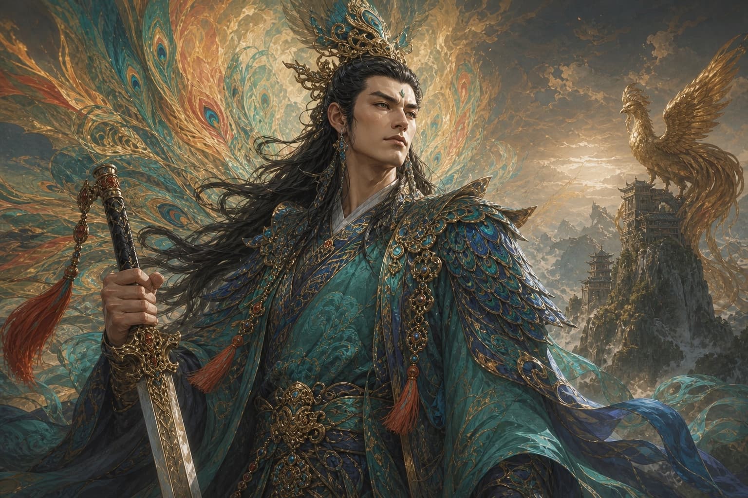 Portrait of Kong Xuan: Five-Coloured Divine Light · general of Shang