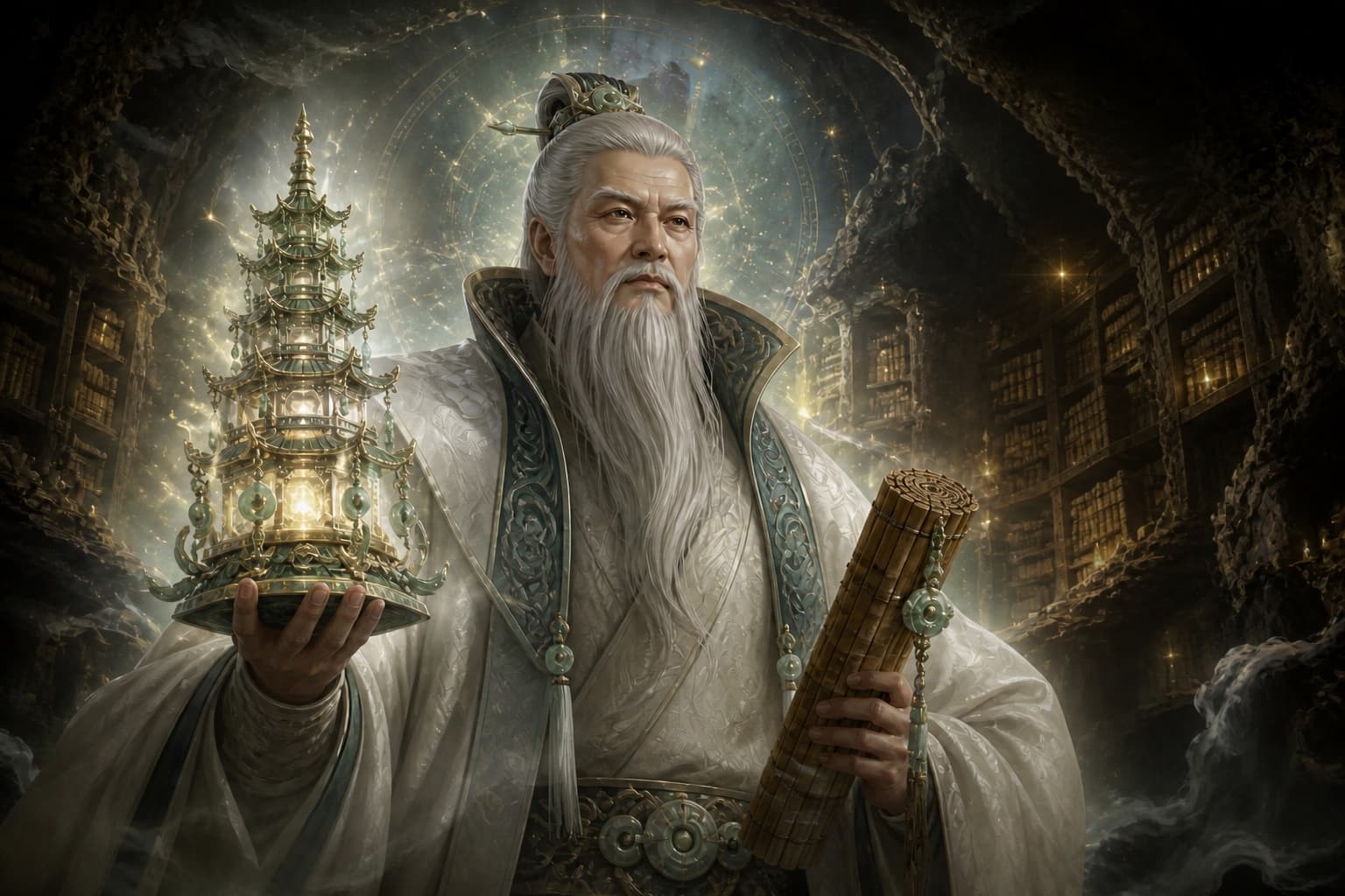 Portrait of Lingbao Dafashi: One of the Twelve Golden Immortals