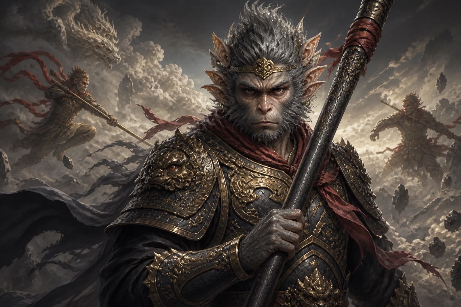 Portrait of Six-Eared Macaque: The true and false Monkey King