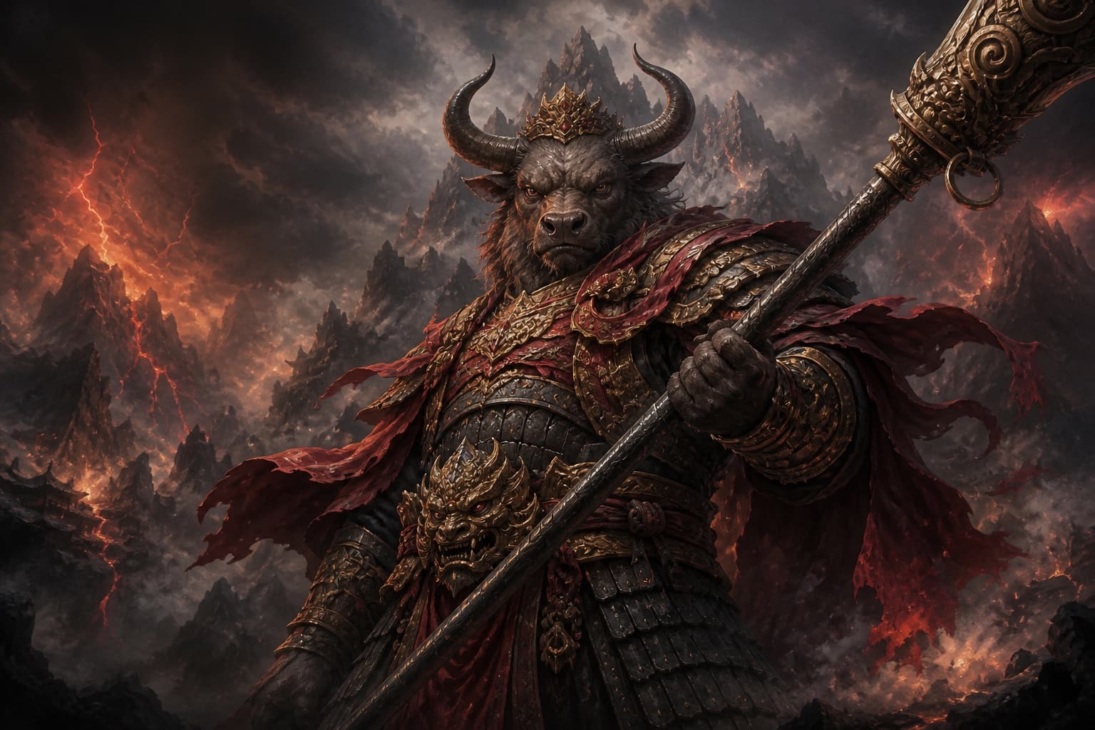 Portrait of Niu Mowang: The foremost demon king of the Journey