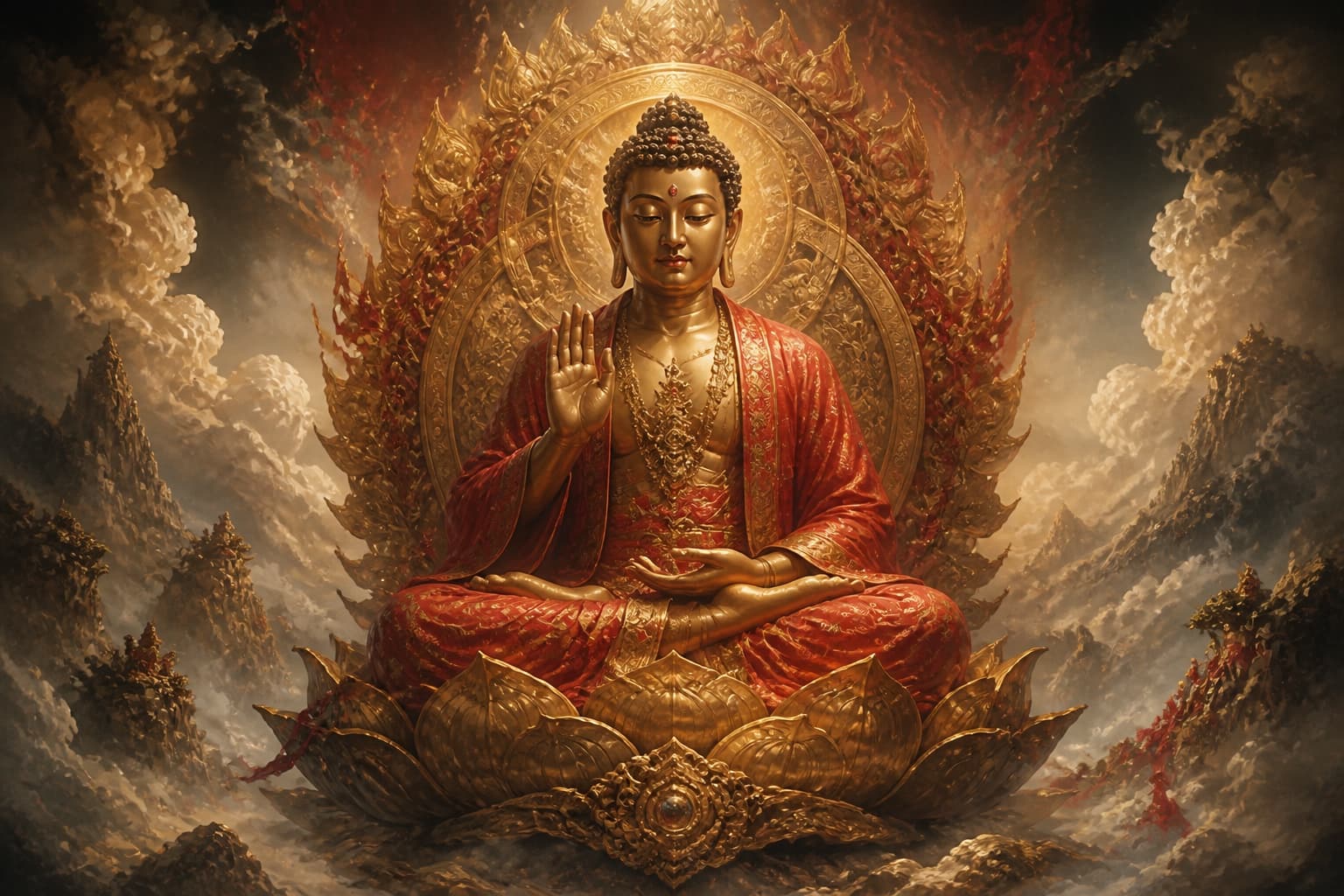Portrait of Rulai: World-honoured one of Vulture Peak · lord of Buddhism