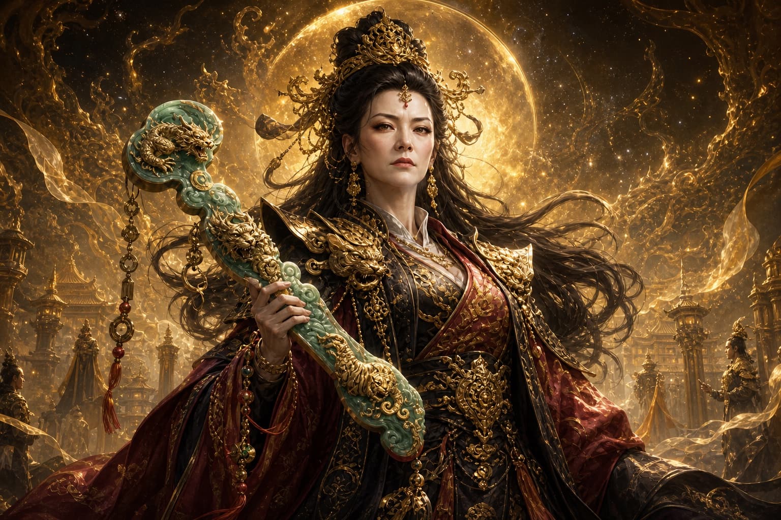 Portrait of Jinling Shengmu: One of the four personal disciples of the Jie Sect