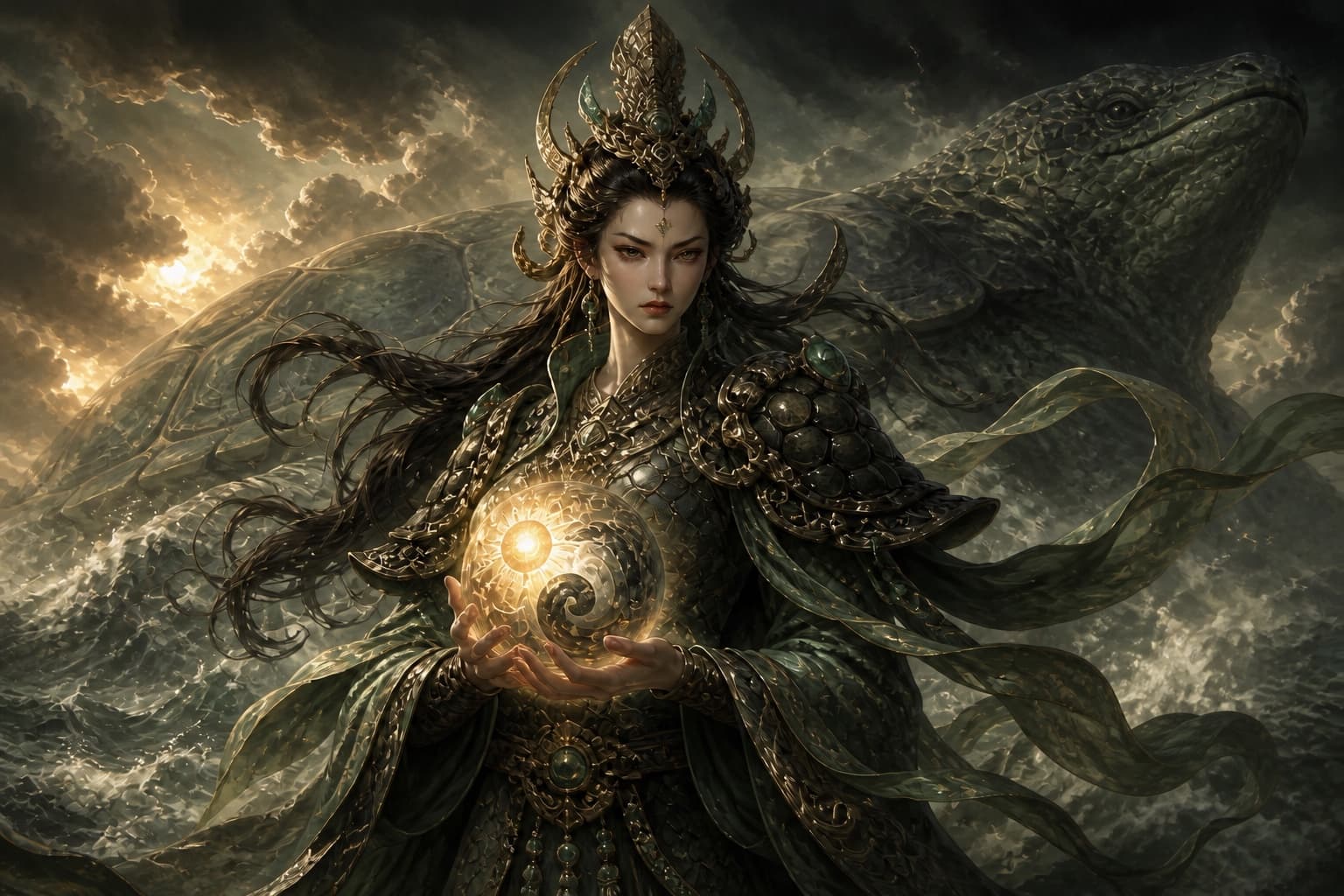 Portrait of Guiling Shengmu: One of the four personal disciples of the Jie Sect