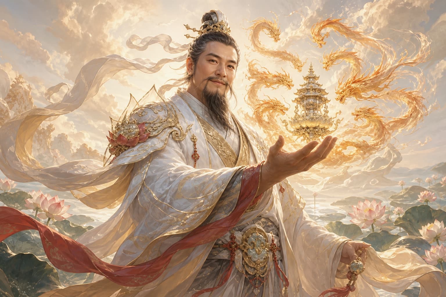 Portrait of Taiyi Zhenren: One of the Twelve Golden Immortals