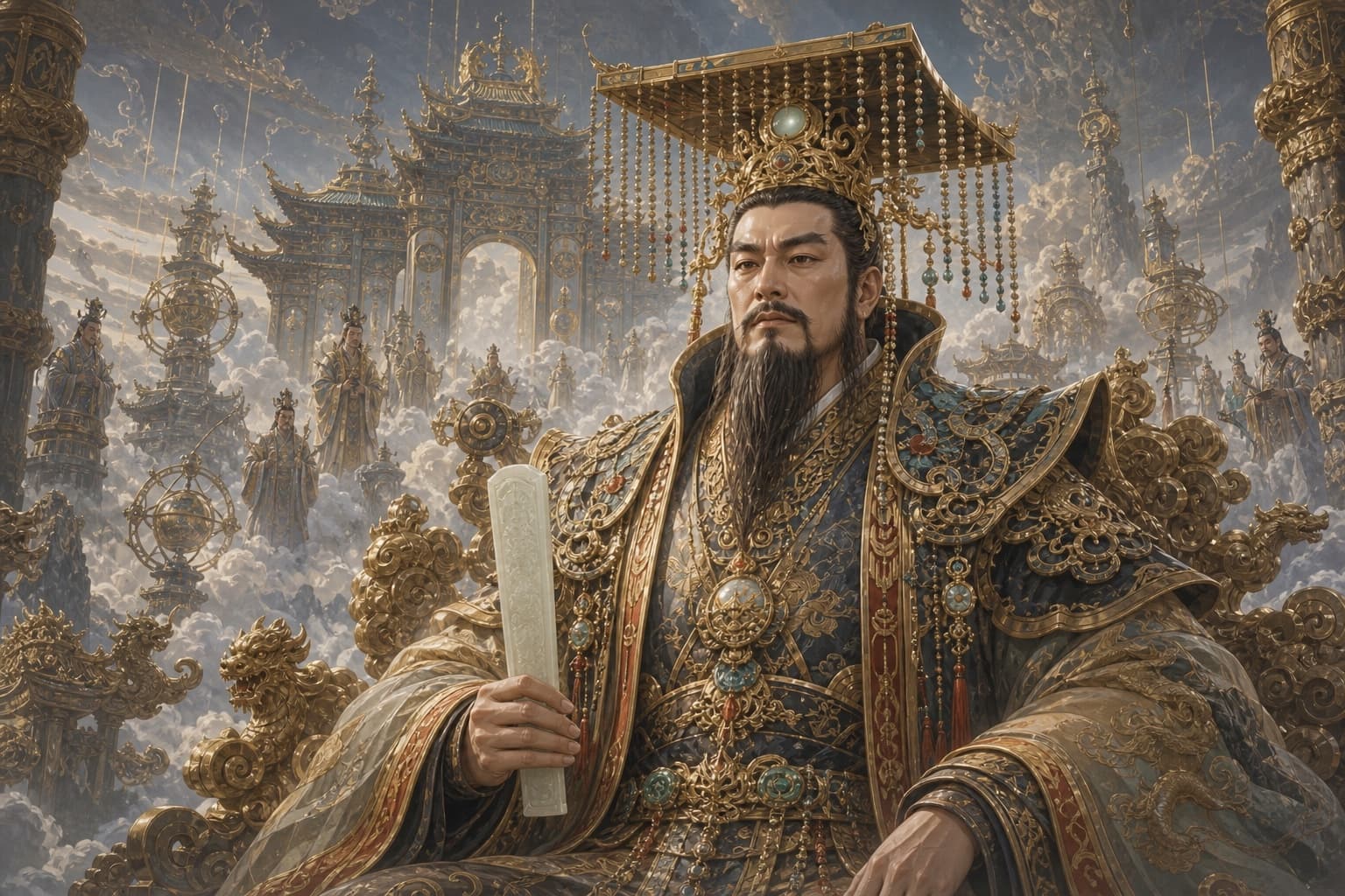 Portrait of Jade Emperor: Lord of the Heavenly Court of the three realms