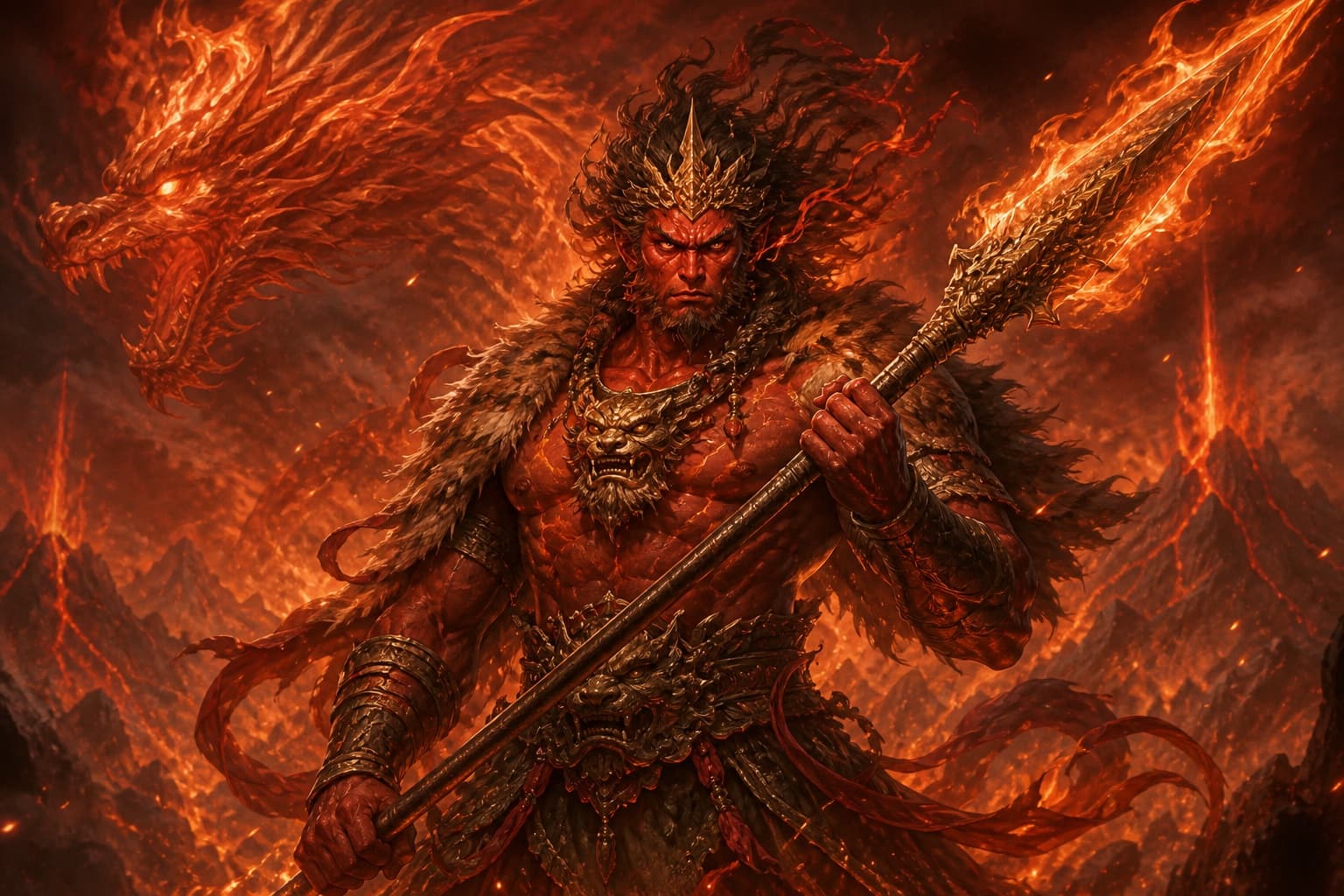 Portrait of Zhurong: Ancestral Witch of fire